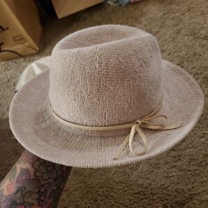 Stylish Soft Cream Fedora Hat